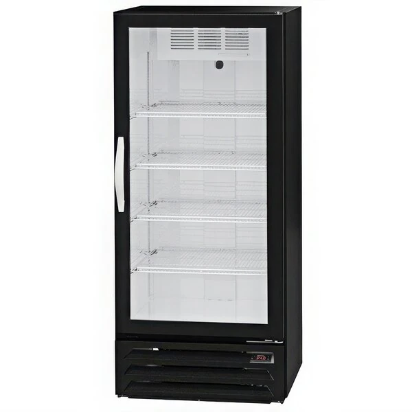 Beverage-Air MMR12HC-1-BB-18-IQ MarketMax 24" Black Glass Door Merchandiser with Black Interior, Left-Hinged Door, and Electronic Smart Door Lock
