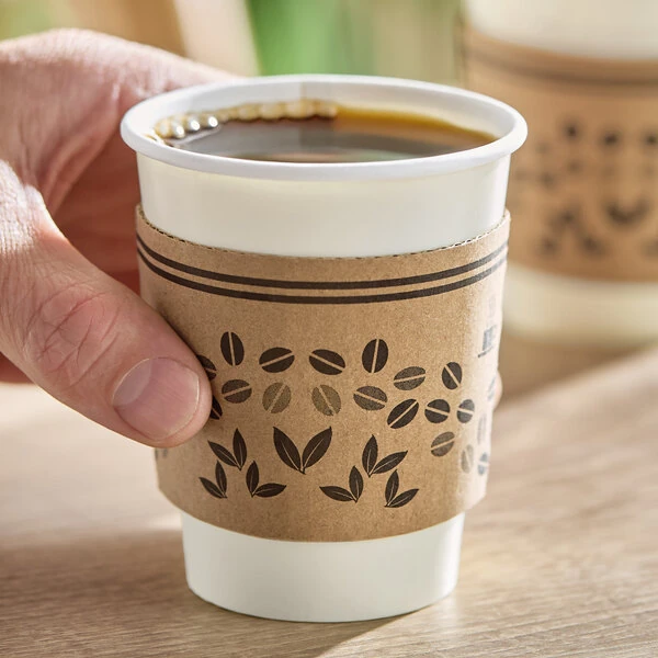Choice 8 oz. Coffee Bean Coffee Cup Sleeve - 1,200/Case