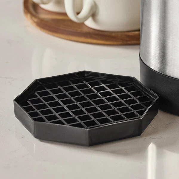 Choice 5" Black Octagonal Drip Tray with Removable Grate