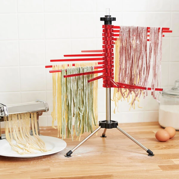 Fox Run 4.4 lb. Stainless Steel and Polycarbonate Pasta Drying Rack - 16 Arm