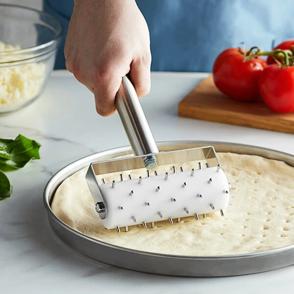 American Metalcraft DD5704 5" Wide Dough Docker with Aluminum Handle - 3/8" Stainless Steel Pins