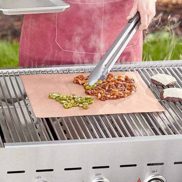 Mr. Bar-B-Q 15 3/4 inch x 13 inch Non-Stick Copper Reusable BBQ Grill Mat