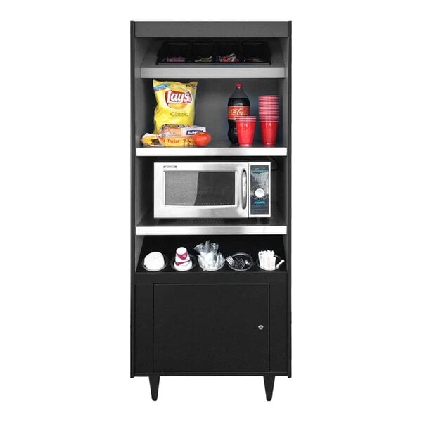 All State Manufacturing 27" x 23 1/4" x 72" Condiment Stand with High Tray and Five Cups AS272-HT-5-N/L