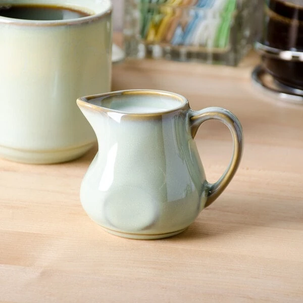 Tuxton GAS-100 TuxTrendz Artisan Sagebrush 4 oz. China Creamer - 12/Case