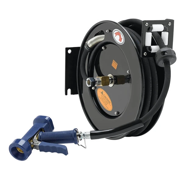 Equip by T&S 5HR-242-12-A 50' Open Hose Reel with Front Trigger Spray Valve and Reducing Adapter