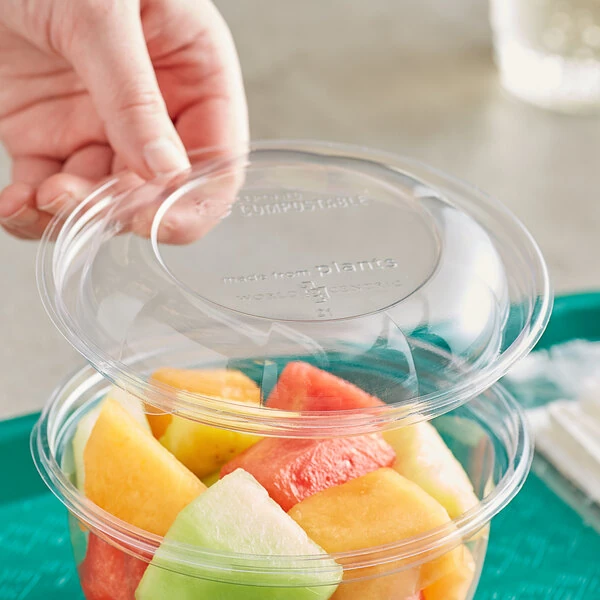 World Centric Clear Dome PLA Lid for 16 oz. Deli Bowl - 450/Case