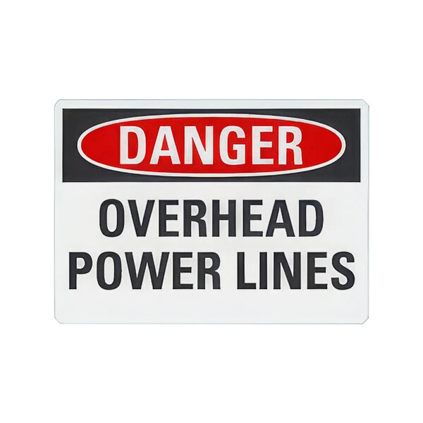 Lavex 14" x 10" Engineer-Grade Reflective Aluminum "Danger / Overhead Power Lines" Safety Sign