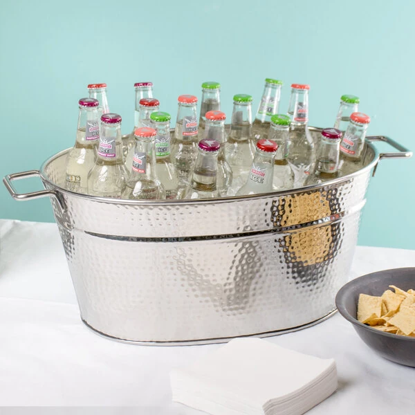American Metalcraft HMDOB19149 Hammered Party Tub - 19 1/2" x 9" x 13 1/25"