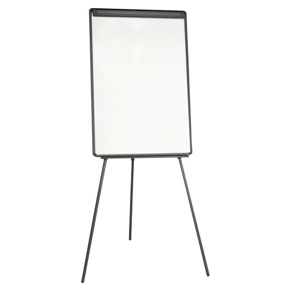 MasterVision EA2300045 Silver Easy Clean 22 1/2" x 42" Dry Erase Tripod Style Telescoping Presentation Easel with Black Frame