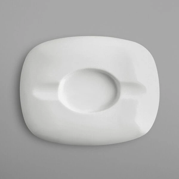 RAK Porcelain Banquet 8 1/4" Ivory Porcelain Cigar Ashtray - 2/Case