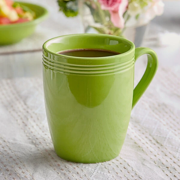 Acopa Capri 12 oz. Bamboo Green Stoneware Mug - 24/Case