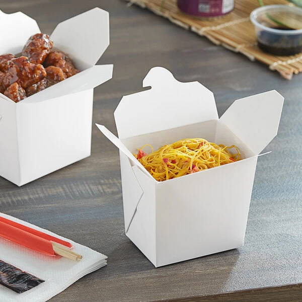 Emperor's Select 16 oz. White Microwavable Paper Take-Out Container - 450/Case