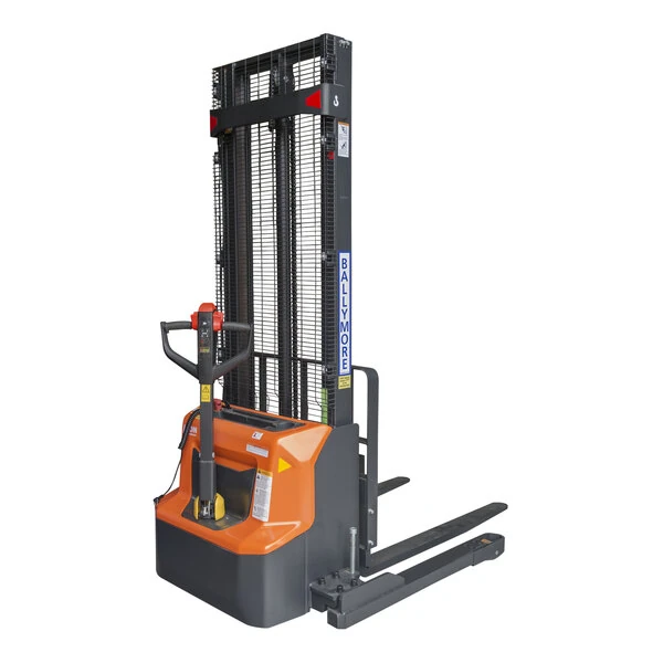 Ballymore 2,600 lb. Steel Battery-Powered Straddle Leg Fork Stacker with 142" Lift Height BALLYPAL 26NSL142