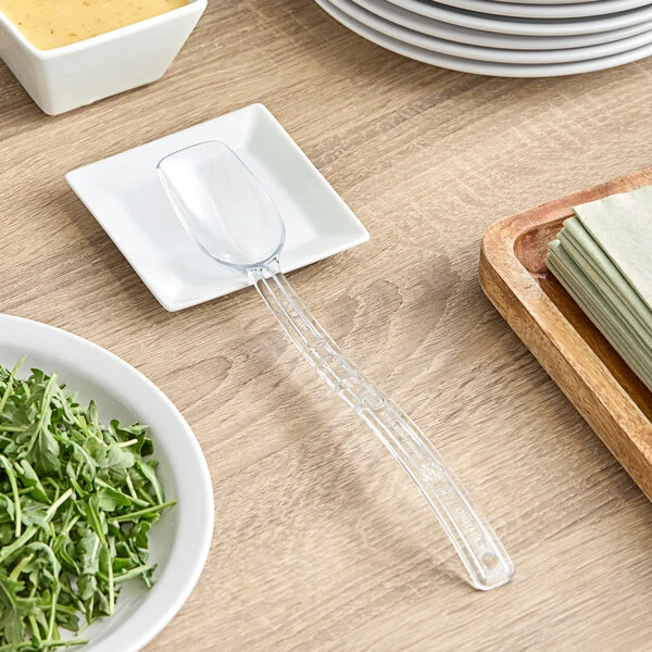 Cambro SPO10CW 0.75 oz. Clear Camwear® Solid Salad Bar / Buffet Spoon