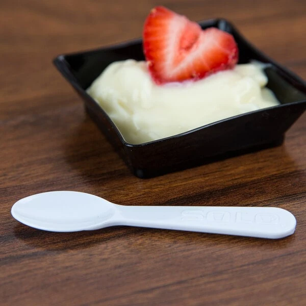 Solo 00080-0222 3" White Plastic Taster Spoon - 3,000/Case