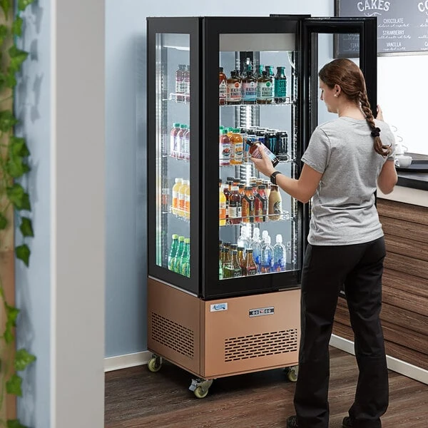 Avantco GD4C-15-HC Copper 4-Sided Glass Refrigerated Display Case