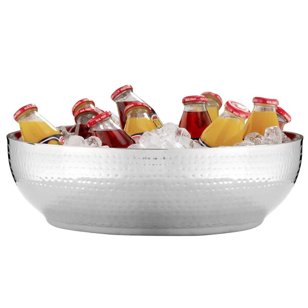 American Metalcraft HMDWB19 Double Wall Hammered Stainless Steel Bowl - 19" x 5 1/2"