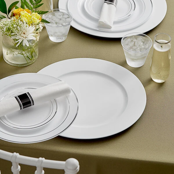 Choice 13" Round White Smooth Rim Plastic Charger Plate - 12/Case