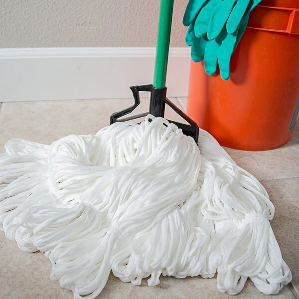 Carlisle Sparta 4166409 60" Green Fiberglass Quik-Release Mop Handle with Plastic Head