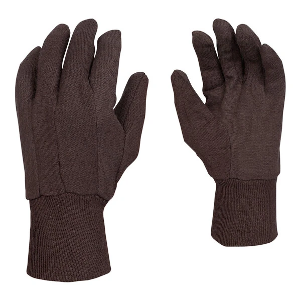 Cordova Men's Standard Weight Brown Cotton Jersey Food-Safe Gloves - Large - 12/Pack