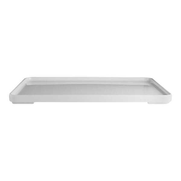 Creations Oasis from Steelite International 13 7/8" x 10 1/2" White Rectangular Melamine Bento Box Lid - 4/Case