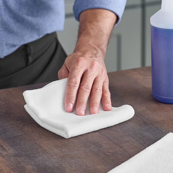 Advantage Supplies 12" x 12" White Microfiber General Purpose Cloth - 12/Case