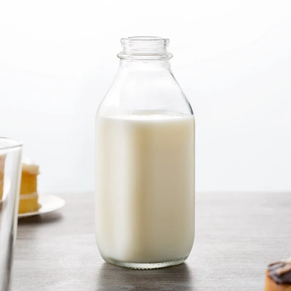 Libbey 92129 33.5 oz. Customizable Glass Milk Bottle - 24/Case