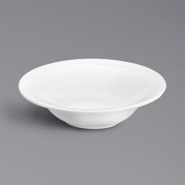 Oneida Eclipse by 1880 Hospitality F1100000721 23.7 oz. Embossed Bone China Mid Rim Grapefruit Bowl - 36/Case