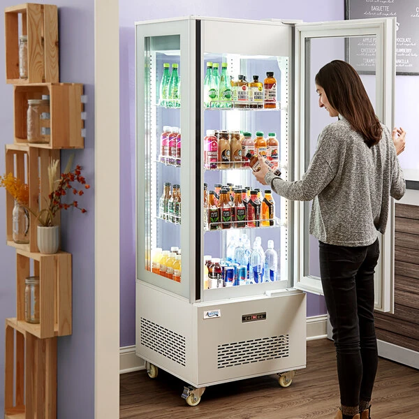 Avantco GD4C-15-HC White 4-Sided Glass Refrigerated Display Case