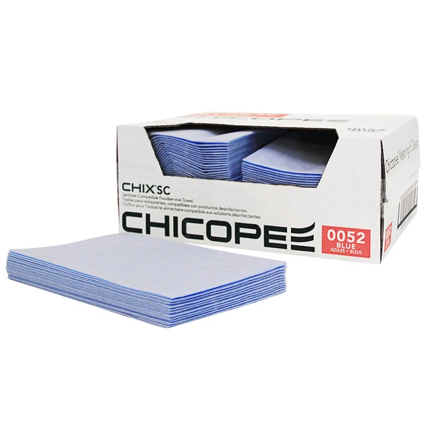 Chicopee 0052 Chix® SC 13" x 21" Blue Medium-Duty Foodservice Towel - 100/Case