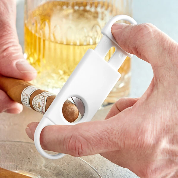 Franmara Nipper White Cigar Cutter with Stainless Steel Blade 8210-24