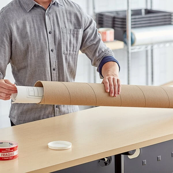 Lavex 5" x 30" Kraft Heavy-Duty Mailing Tube - 15/Case