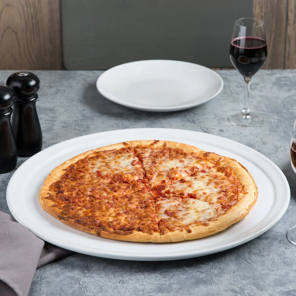 American Metalcraft CERAM18 18" White Ceramic Pizza Serving Tray