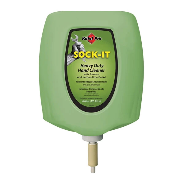 Kutol Pro 1668 Sock-It Lemon Lime Scented Heavy-Duty Hand Cleaner with Pumice 4000 mL Cartridge for Kutol DuraView Dispenser - 2/Case