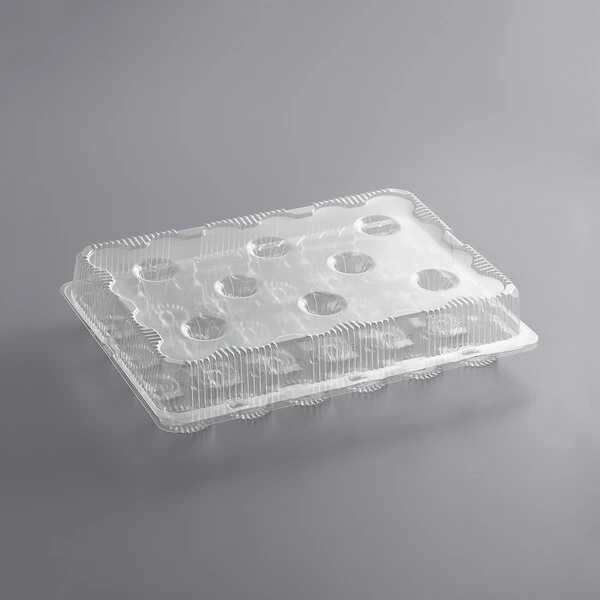 Choice 24-Cup Hinged Clear Cupcake / Muffin Container - 25/Pack