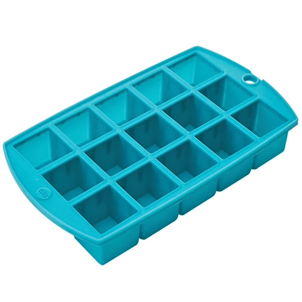 Fox Run Teal Silicone 15 Compartment 1 1/4" Cube Ice Mold
