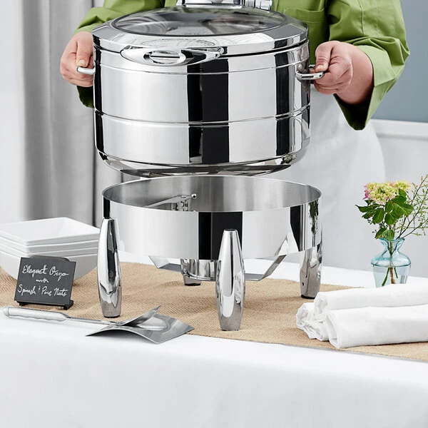 Acopa Manchester 11 Qt. Round Chafer Stand with Fuel Holder