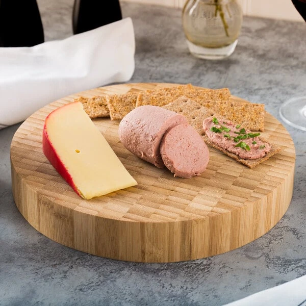 American Metalcraft B10 10 inch x 1 1/2 inch Bamboo Round Cutting and Serving Board