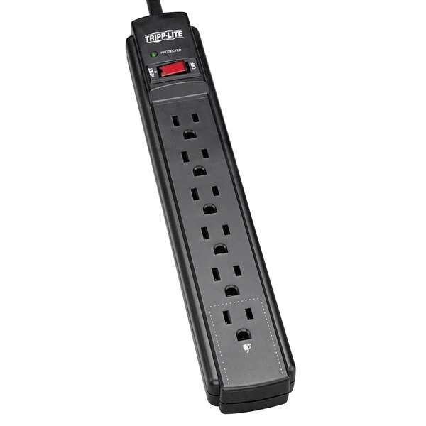 Tripp Lite TLP606B 6' Black 6 Outlet Surge Suppressor, 790 Joules