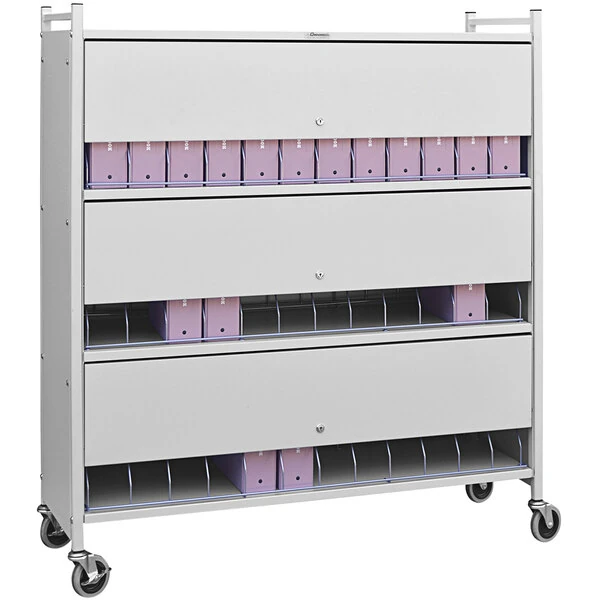 Omnimed Omnicart Light Gray 48-Binder Big Beam Closed Cart with Locking Doors 281548-LGX