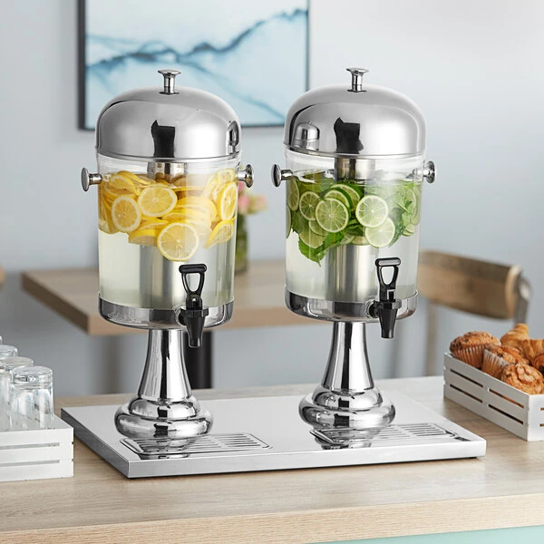 Acopa Double 2.1 Gallon Stainless Steel and Polycarbonate Beverage Dispenser