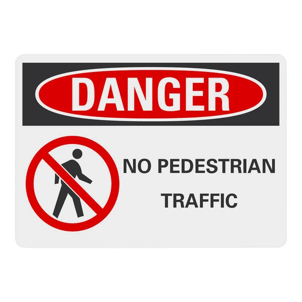 Lavex 14" x 10" Non-Reflective Plastic "Danger / No Pedestrian Traffic" Safety Sign
