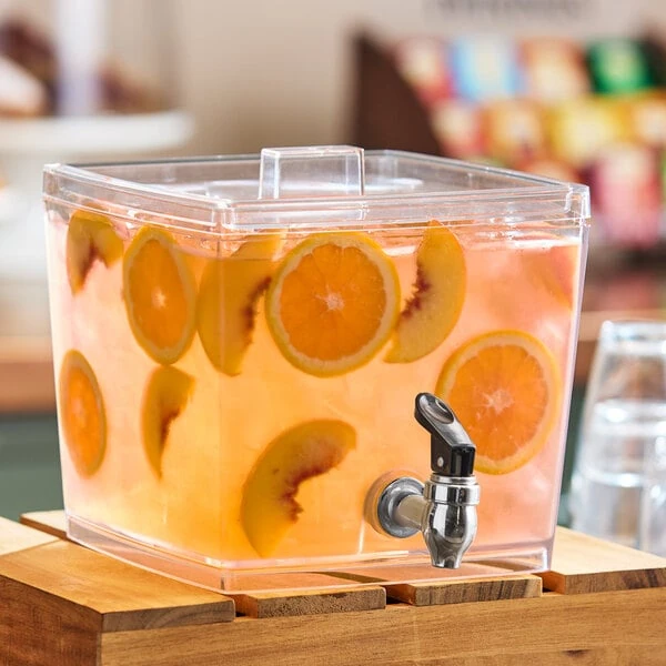 Choice 1.5 Gallon Acrylic Stackable Beverage Dispenser