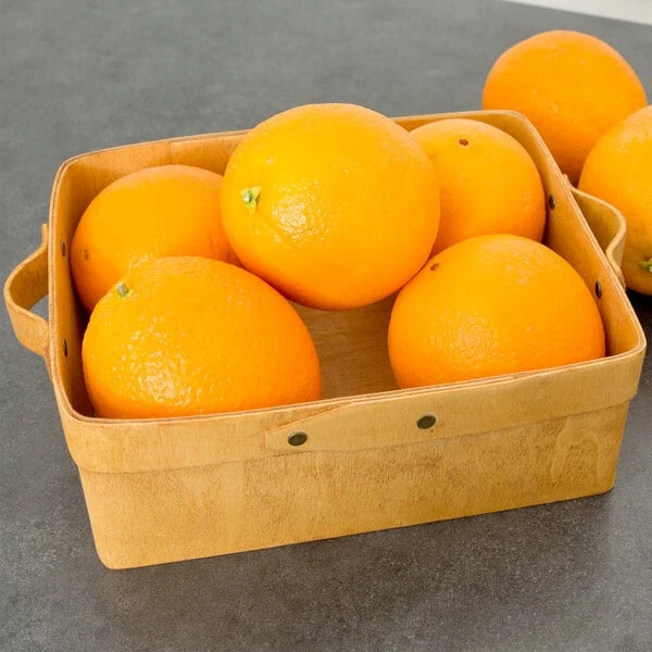 American Metalcraft PWRB10 5 3/4" x 8 1/2" Rectangular Poplar Wood Basket