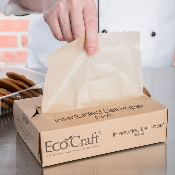 Bagcraft Packaging 016008 8" x 10 3/4" EcoCraft Interfolded Deli Wrap - 500/Box