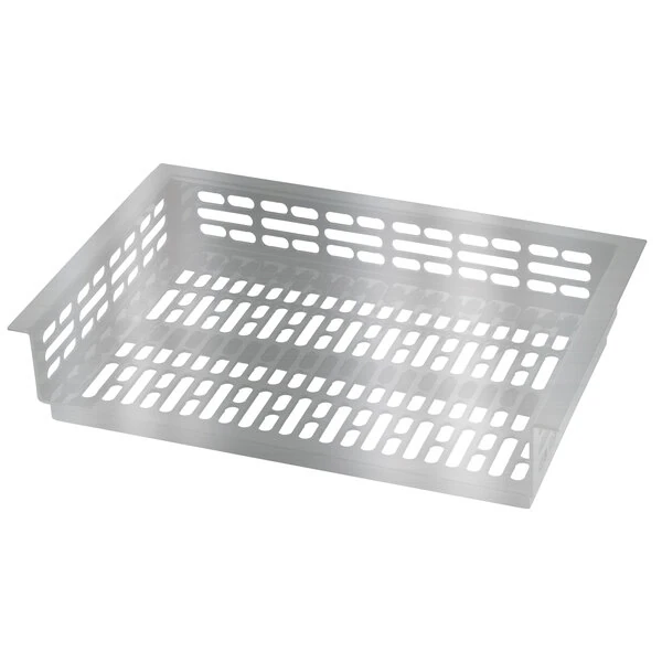 TableCraft CW1066BRA Simple Solutions 21 1/4" x 13 7/8" x 3" Brushed Aluminum Perforated Single Cold Well Drop-In Template