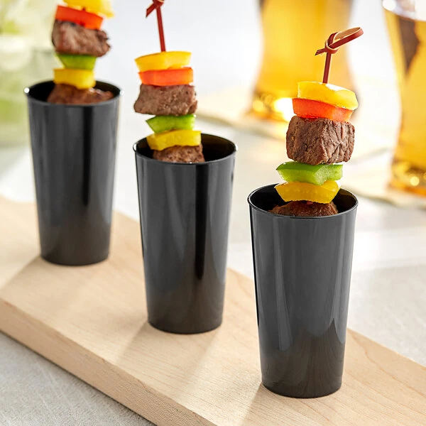 Choice Black Round Plastic Mini Cup 2.5 oz.