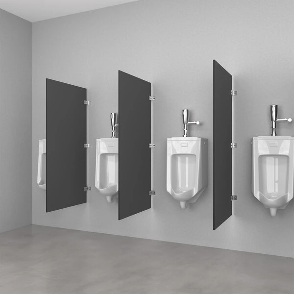 Hadrian Solutions 24" x 48" Dark Gray Phenolic Urinal Partition