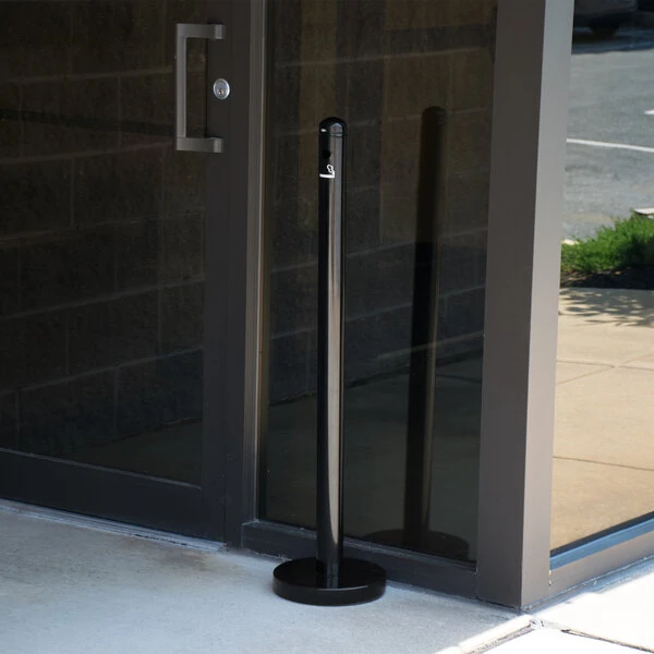 American Metalcraft SPRV2 40" Black Stainless Steel Free Standing Smoker Pole and Base