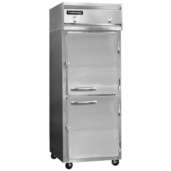 Continental Refrigerator 1RFXNSA-HD 36 1/4" Solid Half Door Extra-Wide Dual Temperature Reach-In Refrigerator / Freezer